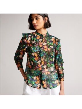 Ted Baker Carita Ruffle Sleeve Blouse Top 10